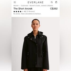 Everlane Black Utility Jacket with High Collar